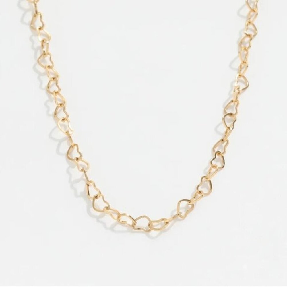 Necklace Heart Chain Adorable Dainty Gold Chain Necklace Heart Links Heart Chain